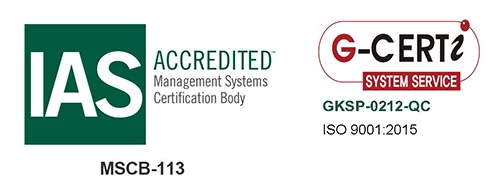 Certificación sistemas de gestión de calidad ISO 9001:2015 por G-CERTI Co., Ltd